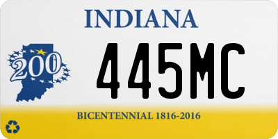 IN license plate 445MC