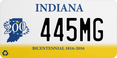 IN license plate 445MG