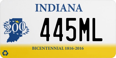 IN license plate 445ML