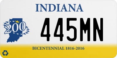 IN license plate 445MN