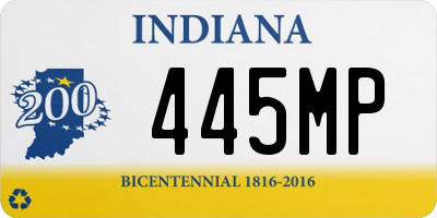 IN license plate 445MP