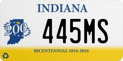 IN license plate 445MS