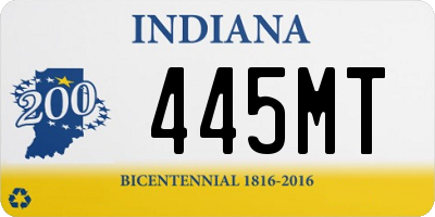 IN license plate 445MT