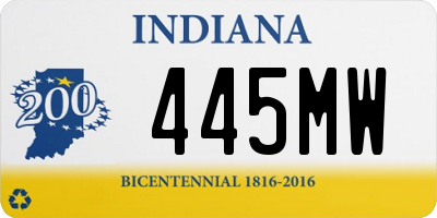 IN license plate 445MW