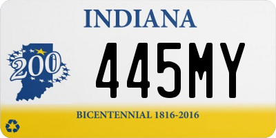IN license plate 445MY