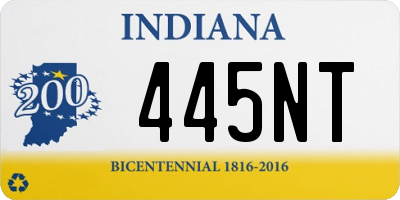 IN license plate 445NT