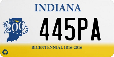 IN license plate 445PA