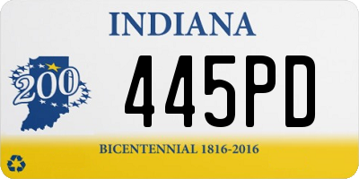 IN license plate 445PD