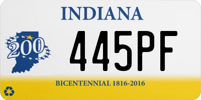 IN license plate 445PF