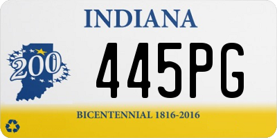 IN license plate 445PG