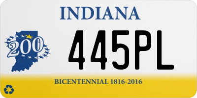 IN license plate 445PL