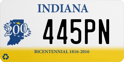 IN license plate 445PN