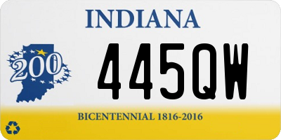 IN license plate 445QW