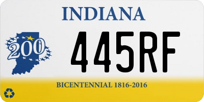 IN license plate 445RF