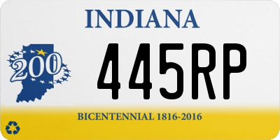 IN license plate 445RP