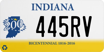 IN license plate 445RV