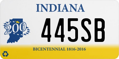 IN license plate 445SB