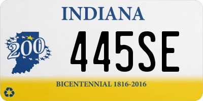 IN license plate 445SE