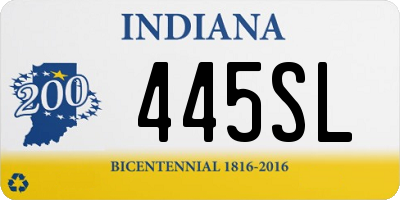 IN license plate 445SL