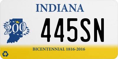 IN license plate 445SN