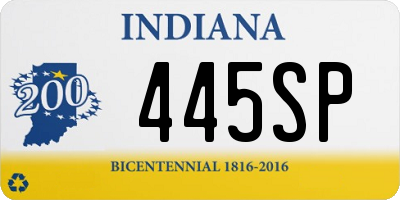 IN license plate 445SP