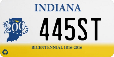 IN license plate 445ST