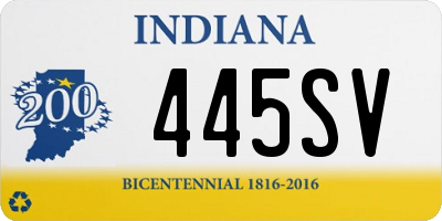 IN license plate 445SV