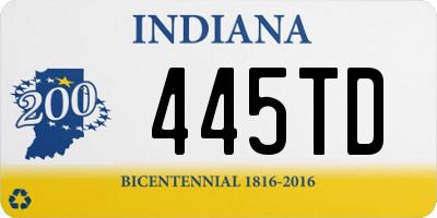 IN license plate 445TD