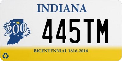 IN license plate 445TM