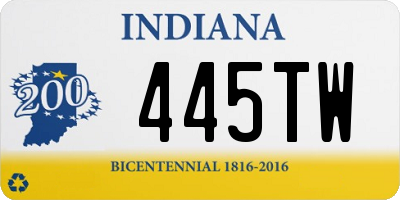 IN license plate 445TW