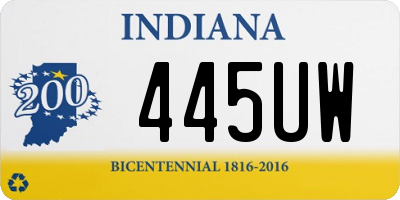 IN license plate 445UW