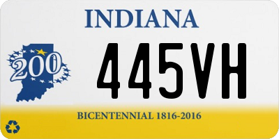 IN license plate 445VH