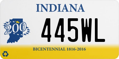 IN license plate 445WL