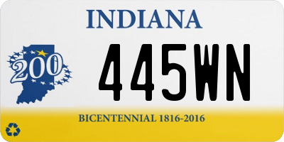 IN license plate 445WN