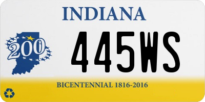 IN license plate 445WS