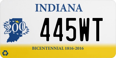IN license plate 445WT