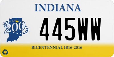 IN license plate 445WW