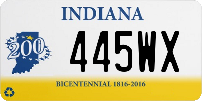 IN license plate 445WX