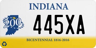 IN license plate 445XA