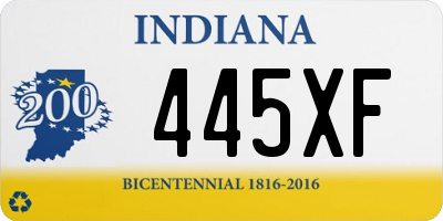 IN license plate 445XF