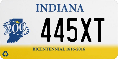 IN license plate 445XT