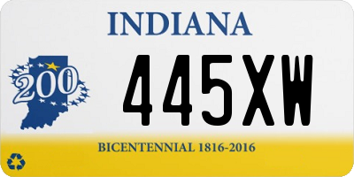 IN license plate 445XW