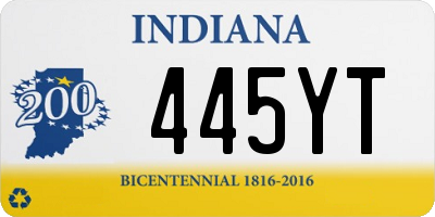 IN license plate 445YT