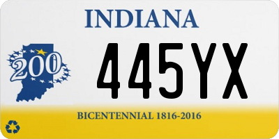 IN license plate 445YX