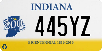 IN license plate 445YZ