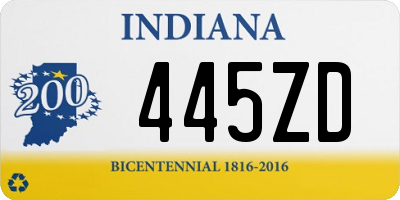 IN license plate 445ZD