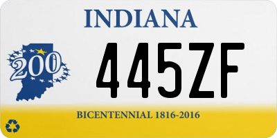 IN license plate 445ZF