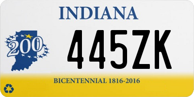IN license plate 445ZK