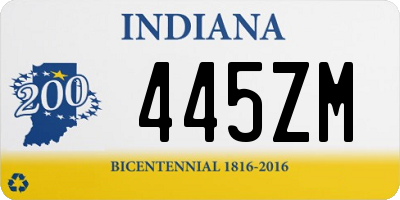 IN license plate 445ZM