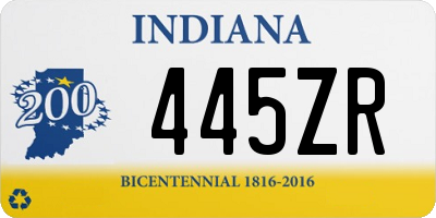 IN license plate 445ZR